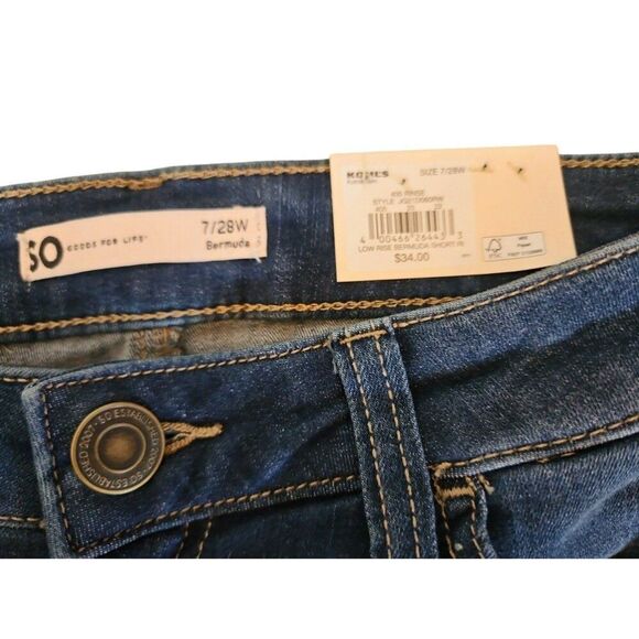 SO WOMENS BERMUDA JEAN SHORTS SZ 7/28 - Picture 2 of 4